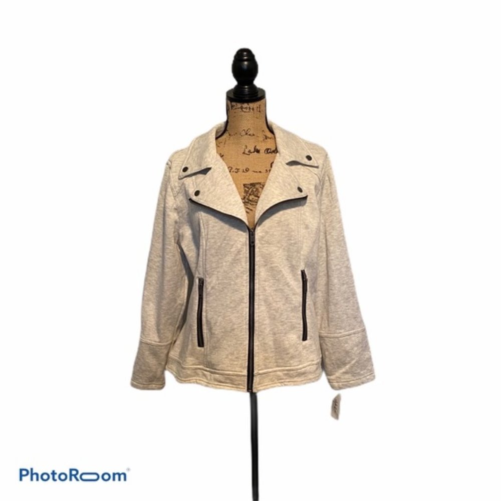 Style & Co Jacket Gray Moto Size 1X NEW